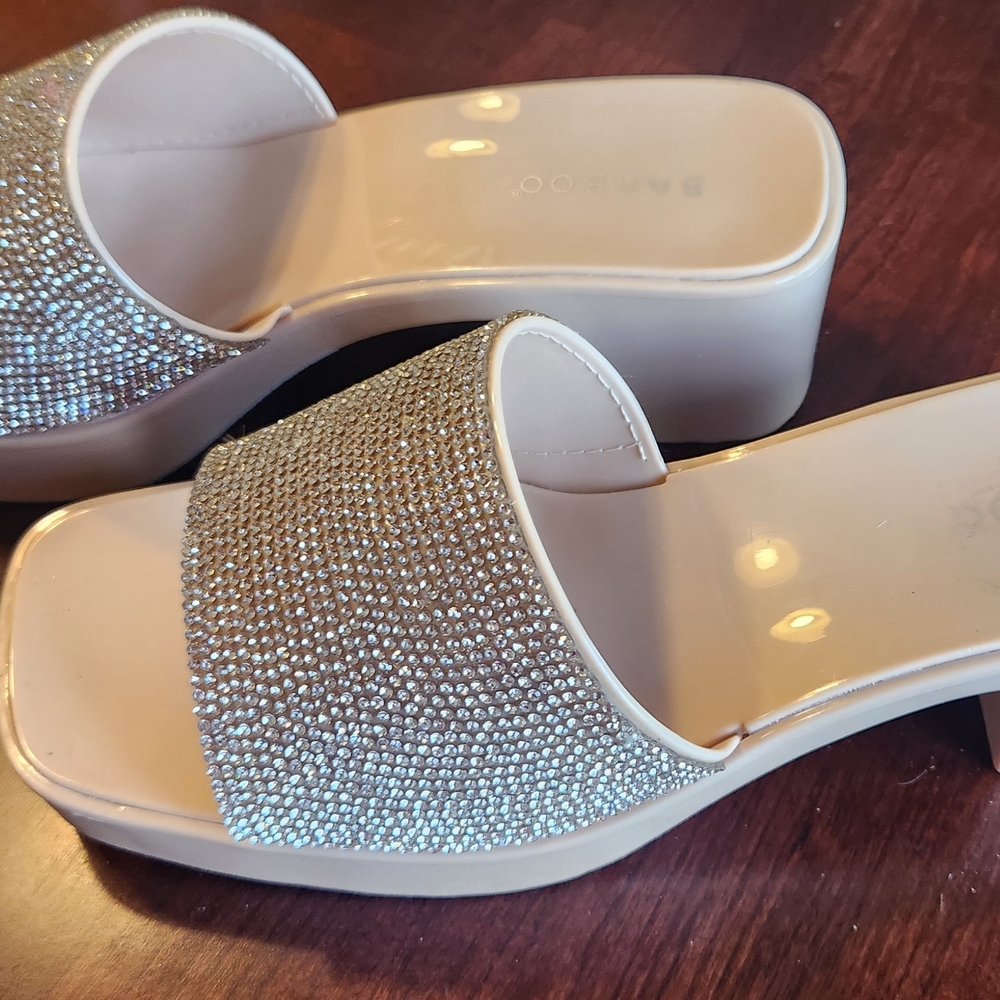 Chic Silver Rhinestone Mules - Picture 3 of 5